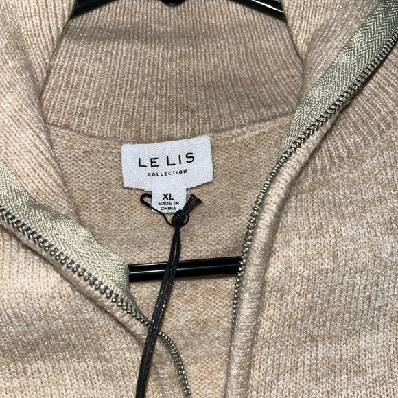 LELIS Women’s Taupe Knit Half-Zip Sweater NEW & Cute Extra Long Comfy - Picture 5 of 8